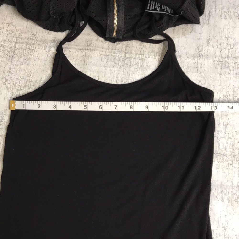 Le Chateau Black Peplum Top; Semi-Sheer; Removable Cami; New with Tags; Size XS - Picture 16 of 16